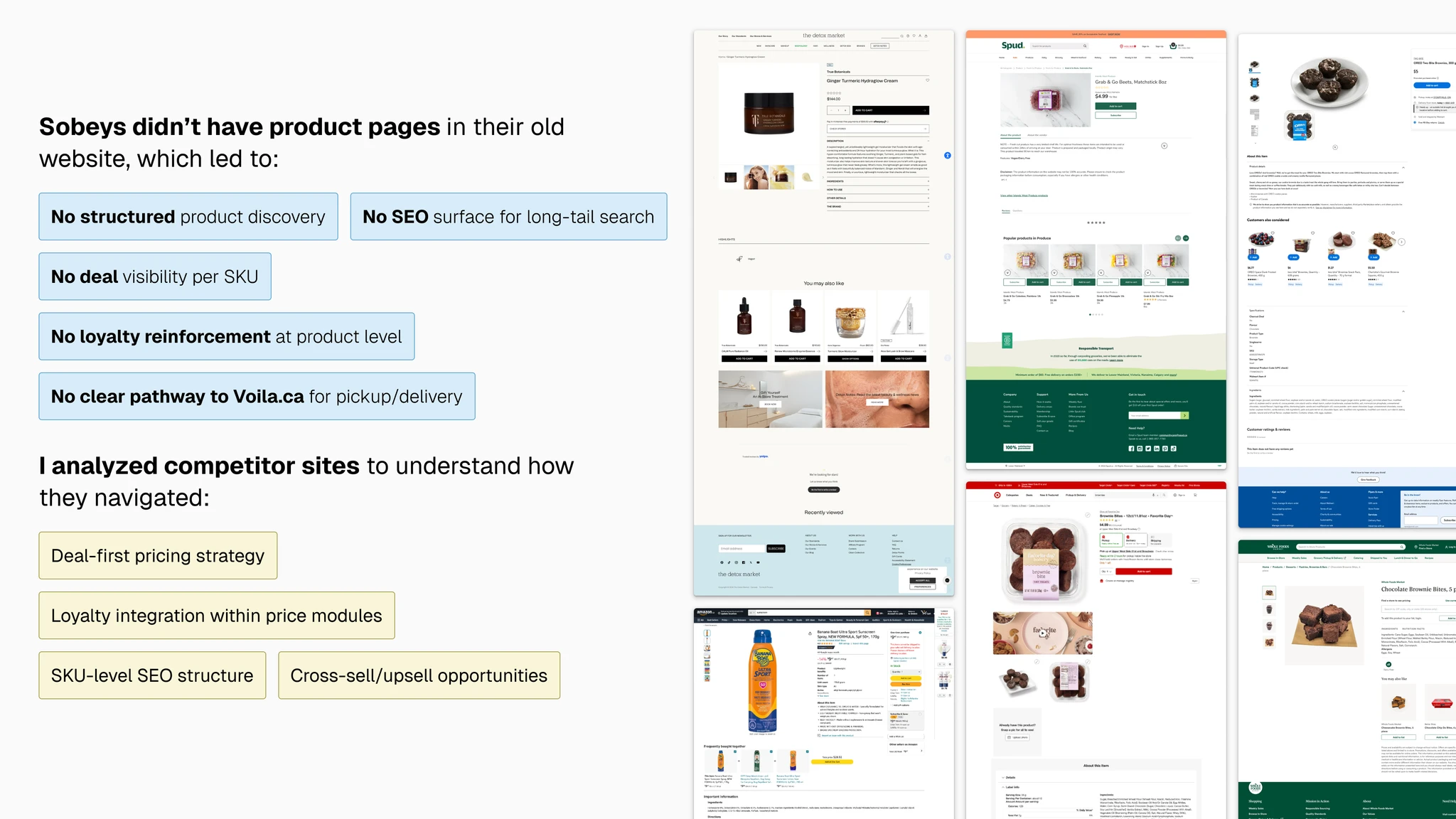 Before: Sobeys lacked product pages