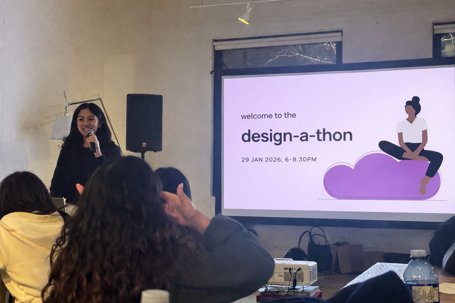 Mariel hosting the design-a-thon