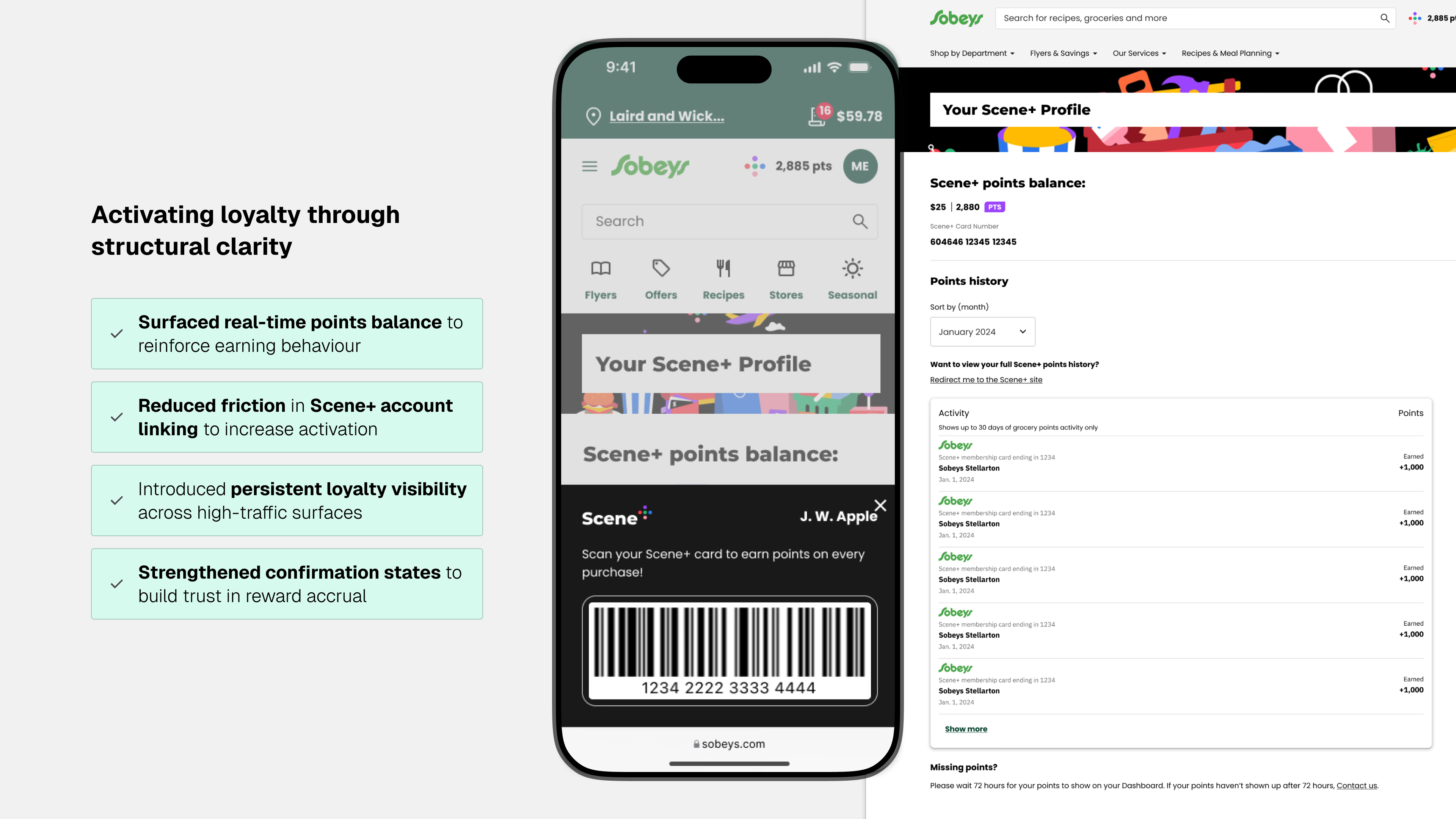 After: Scene+ loyalty integration redesign